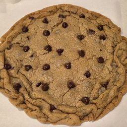 A giant chocolate chip cookie